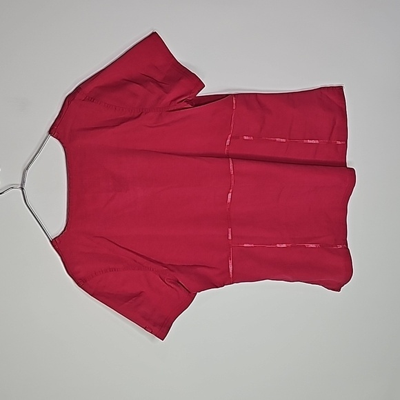 Health Pro medium pink stretch short sleeve scrub top - Picture 5 of 6